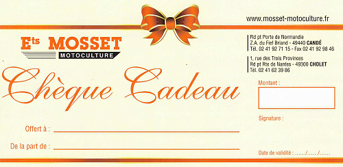cheque cadeau mosset motoculture cadde cholet